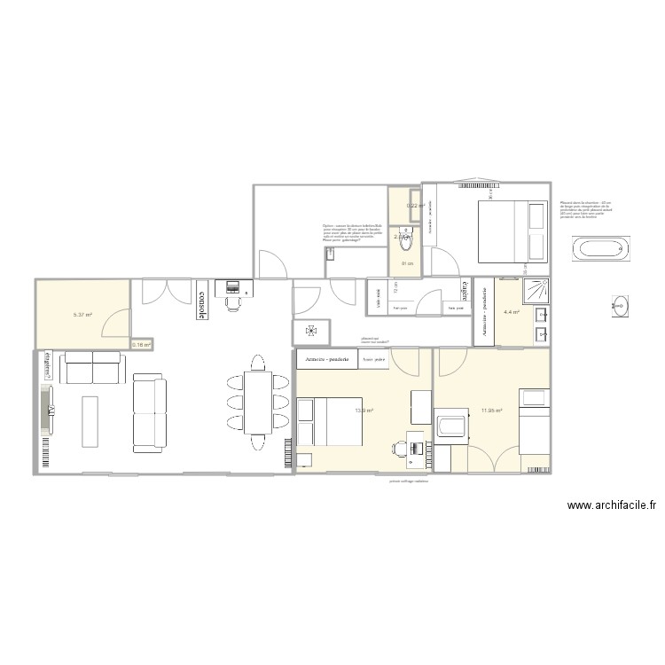 mini suite parentale plan 3. Plan de 0 pièce et 0 m2