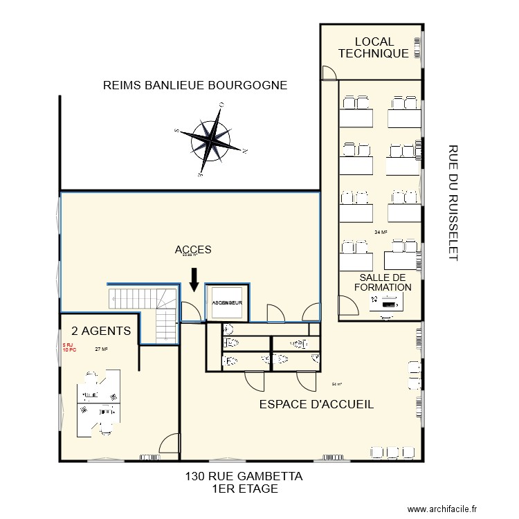 ACIF PROJET. Plan de 0 pièce et 0 m2