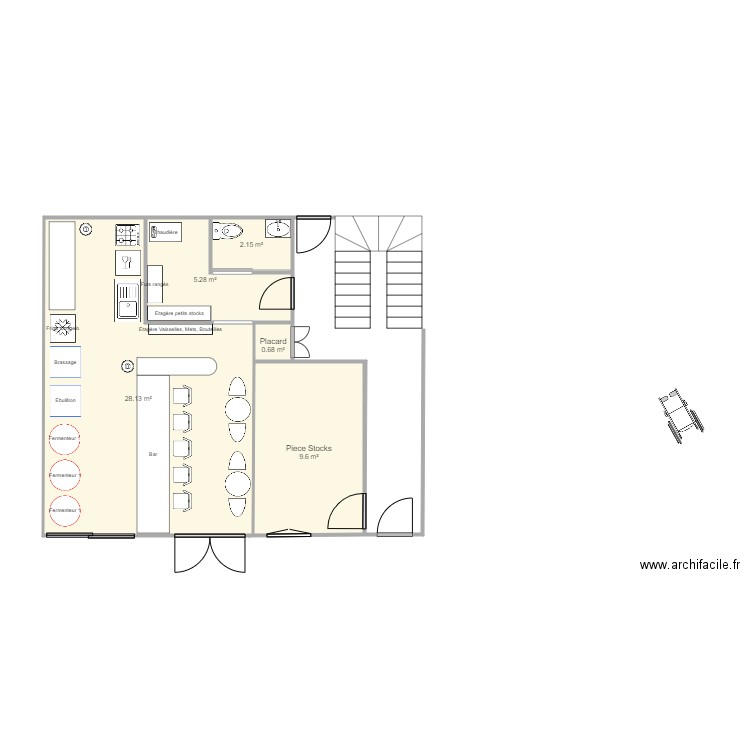 Micro Bar Gosset. Plan de 0 pièce et 0 m2