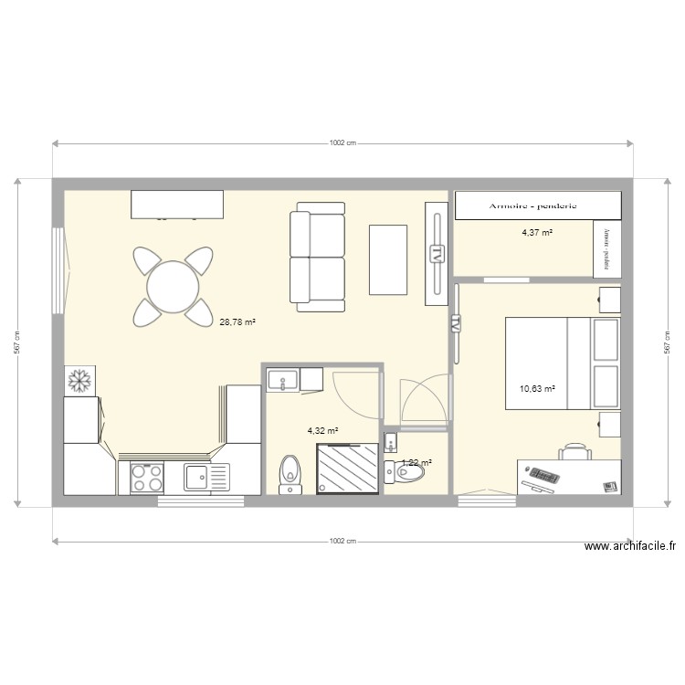 maison Saint Cirice 3. Plan de 5 pièces et 49 m2