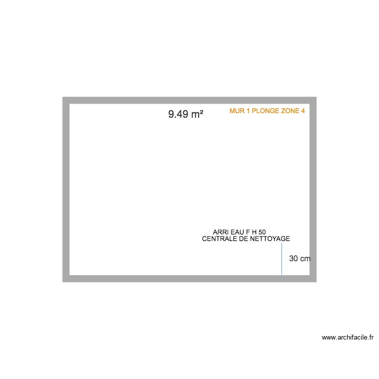 MUR 1 PLONGE ZONE 4. Plan de 