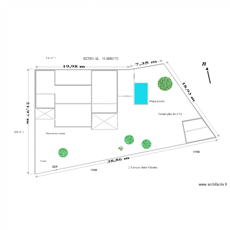  Plan de masse bisBIS PISCINE à 3M 4 8 M fois 3 2M. Plan de 0 pièce et 0 m2