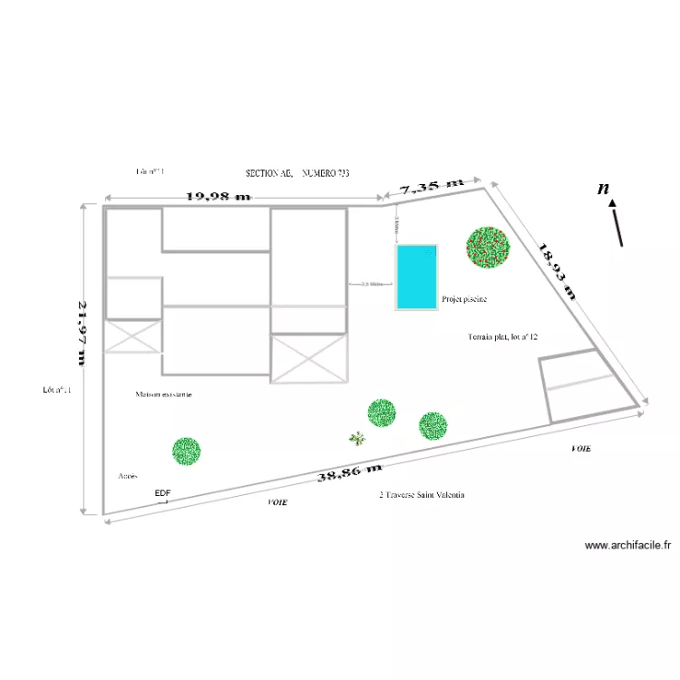  Plan de masse bisBIS PISCINE &agrave; 3M 4 8 M fois 3 2M. Plan de 