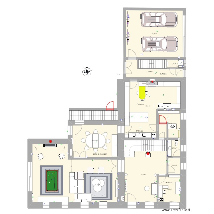 RC SEPT  2018. Plan de 13 pièces et 205 m2