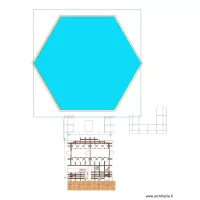 Pergola dessus fond de plan 2 tables diner + Canap&eacute;s + table basse apero dehors