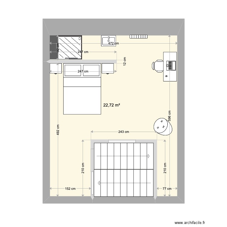 Plan La Villa Zen - 3EME V1. Plan de 2 pièces et 27 m2