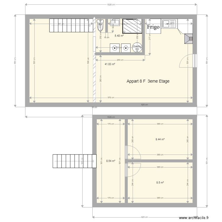 pierre de bresse Le moulin Appart 6 F2  2eme Etage. Plan de 0 pièce et 0 m2