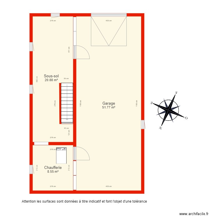 BI 4424 sous sol côté. Plan de 0 pièce et 0 m2