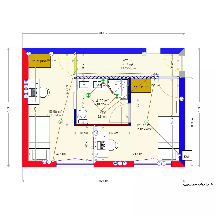 PIECE 2 CH 3 CH 4 VARIANTE. Plan de 