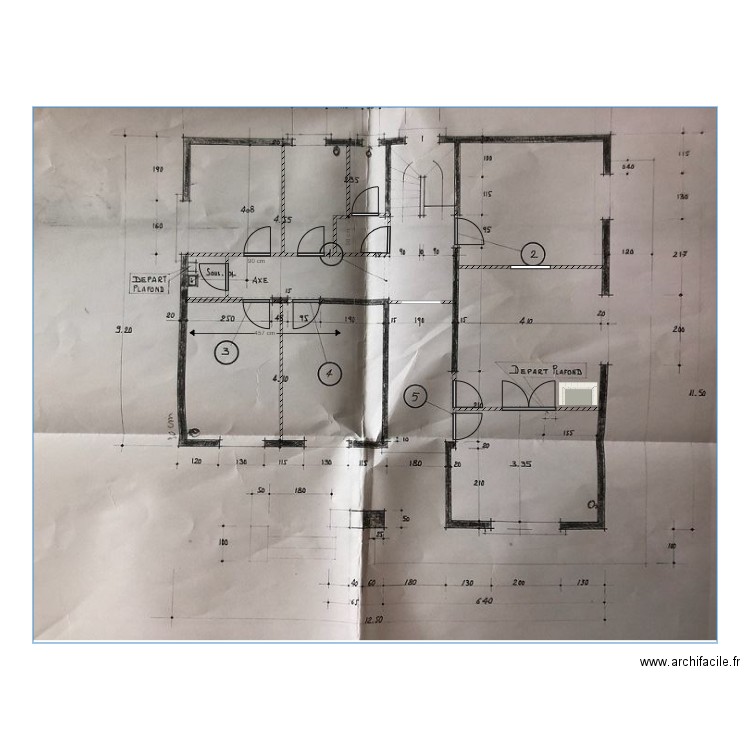 Joseph Loth plan rdc existant avec cloisons intérieures. Plan de 0 pièce et 0 m2