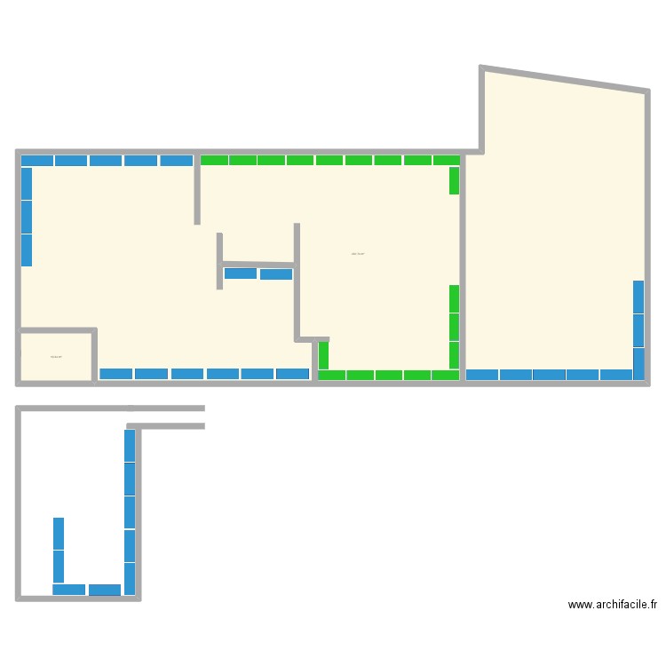 BOURDAN 2. Plan de 2 pièces et 463 m2