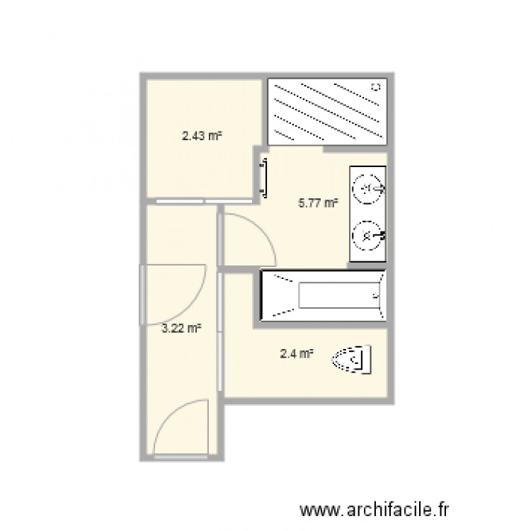 Plan implantation SDB. Plan de 0 pièce et 0 m2