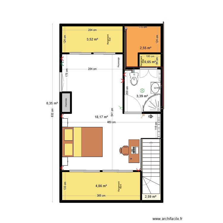 Travaux maison nouvel agencement bonnes mesures. Plan de 8 pièces et 36 m2