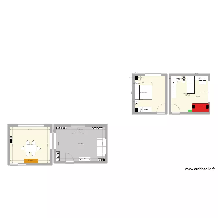 Chambre ami. Plan de 