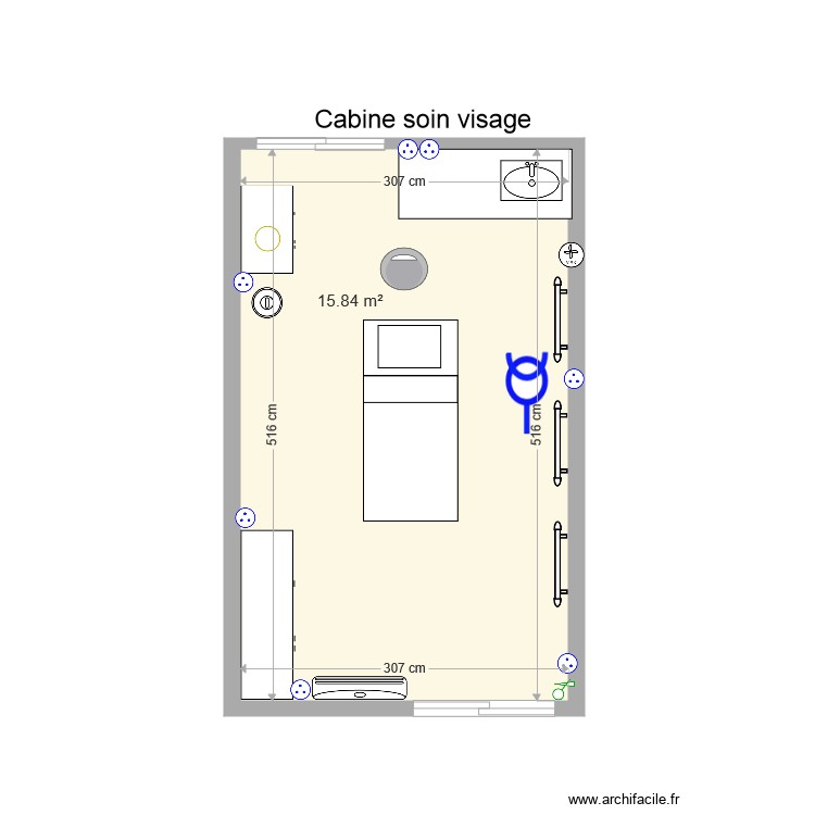 Cabine soin visage 4. Plan de 0 pièce et 0 m2