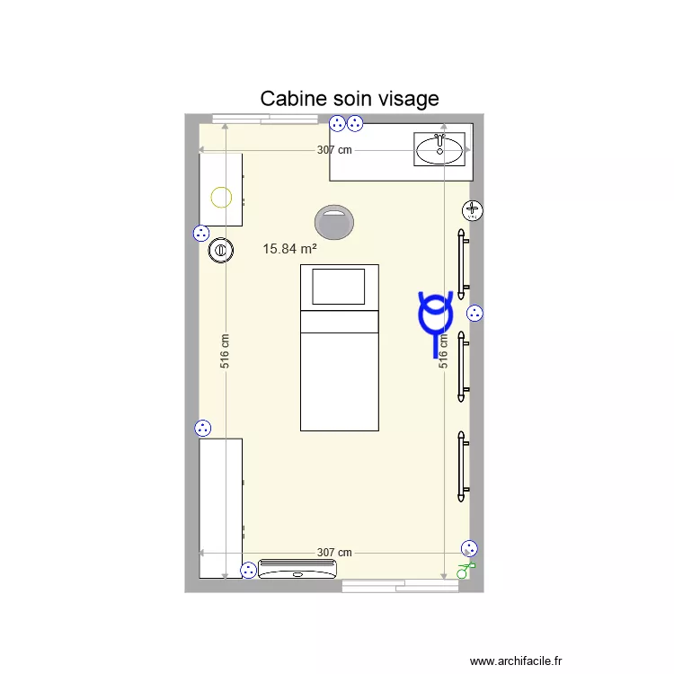 Cabine soin visage 4. Plan de 