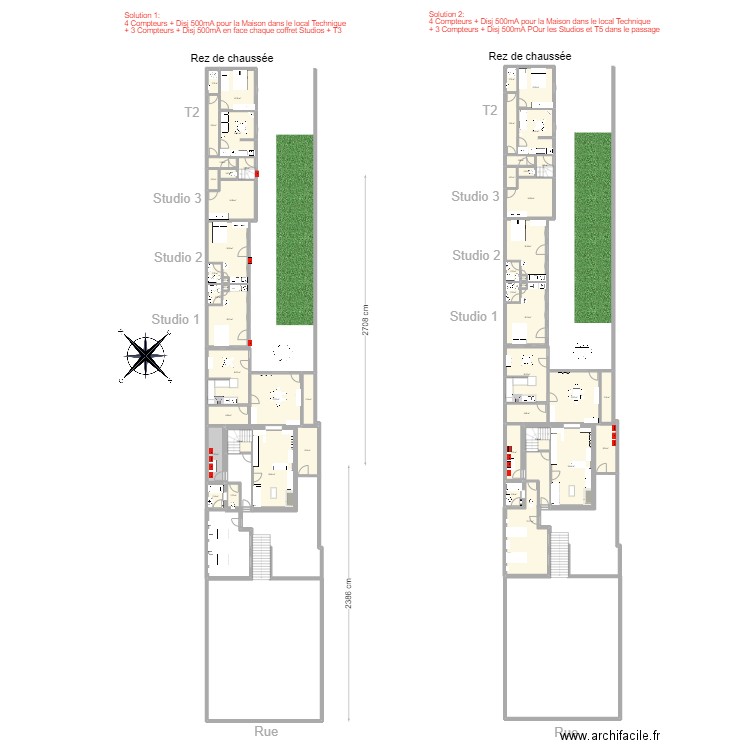 Maisons AX Plan Compteurs. Plan de 50 pièces et 445 m2