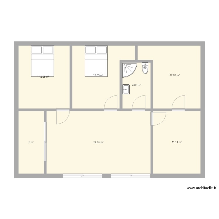 troo3. Plan de 0 pièce et 0 m2
