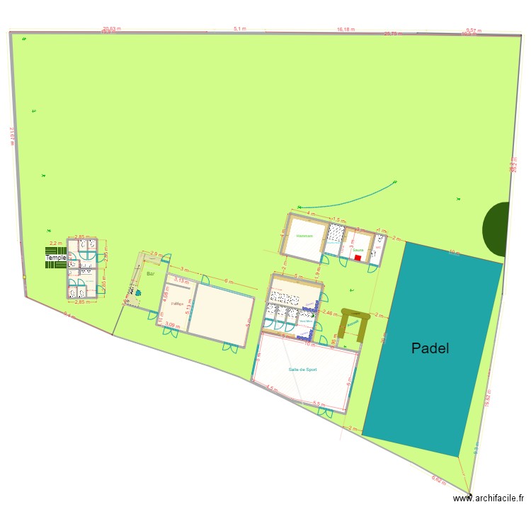 Projet Bikini Resort 9. Plan de 12 pièces et 1933 m2