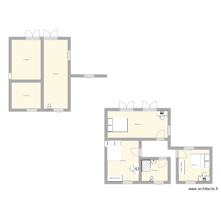 Etage kids. Plan de 0 pièce et 0 m2