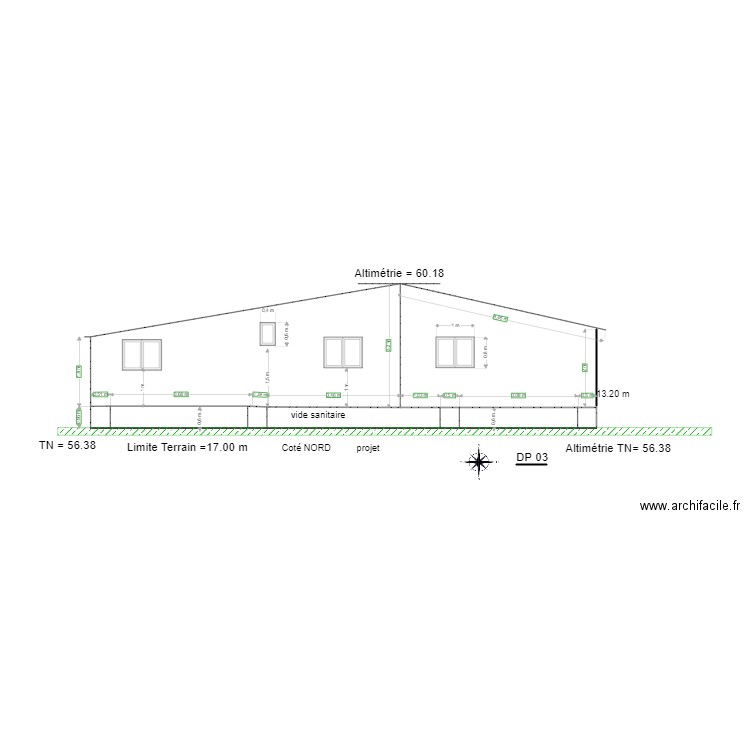 coté Nord 1. Plan de 0 pièce et 0 m2