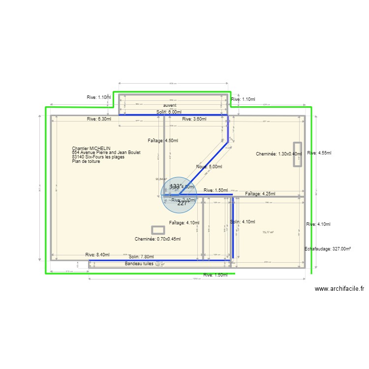 Plan MICHELIN. Plan de 7 pièces et 123 m2