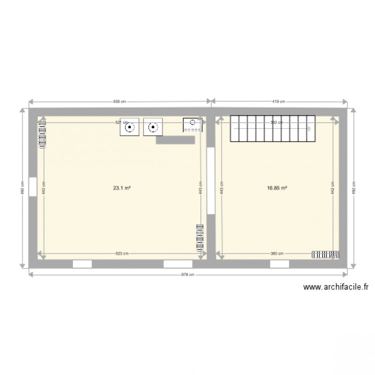 Sous sol. Plan de 0 pièce et 0 m2