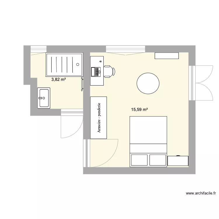 CHAMBRE 1. Plan de 