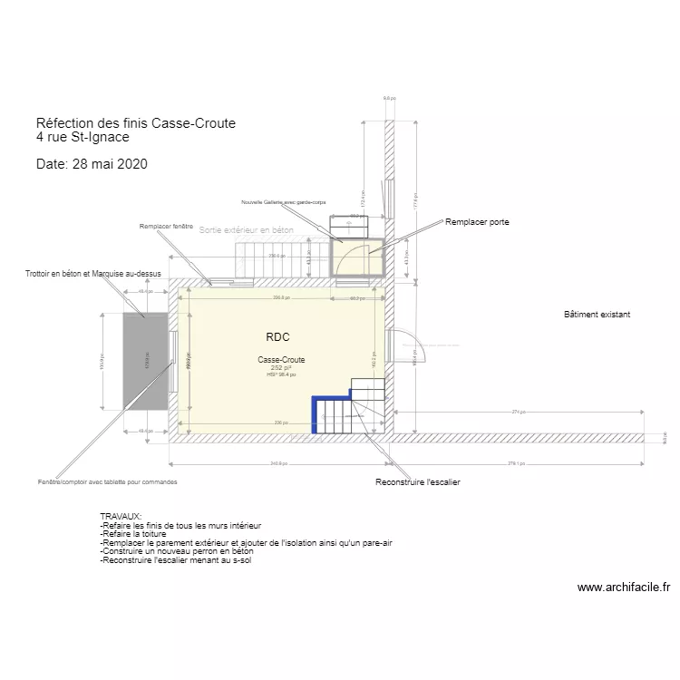 Casse croute 4 St Ignace réaménagement2. Plan de Casse croute 4 St Ignace réaménagement2. Plan de