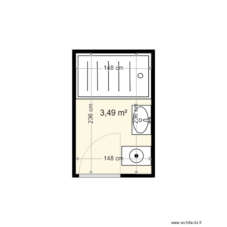 SANCHEZ M THERESE . Plan de 1 pièce et 3 m2