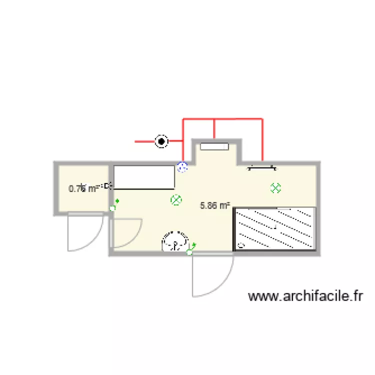 salle de bain etage. Plan de 