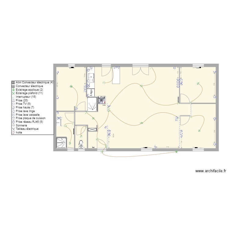 larran. Plan de 6 pièces et 95 m2