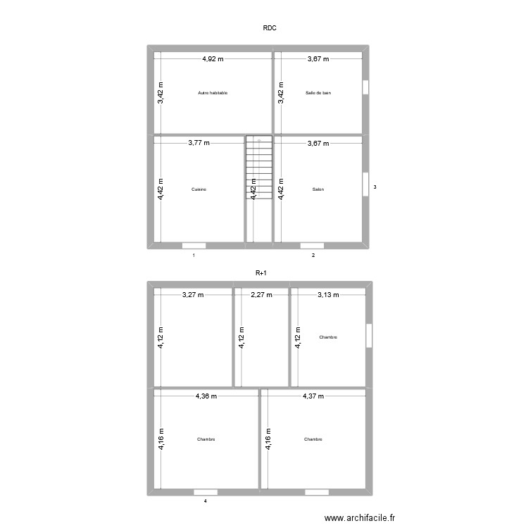 DELDON Joël. Plan de 10 pièces et 139 m2