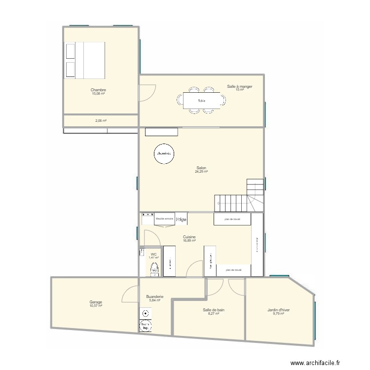 KIM - RDC - cotations plans archi. Plan de 10 pièces et 109 m2