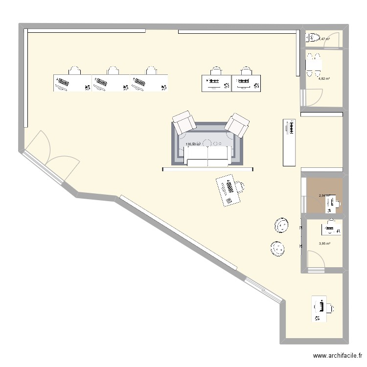 Krys Onet. Plan de 5 pièces et 149 m2