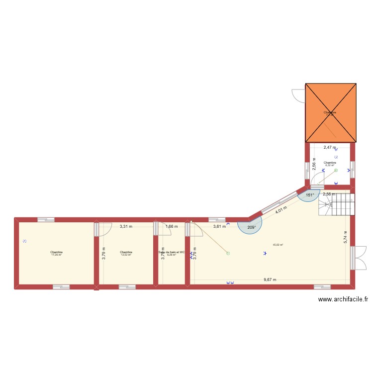 PEGASUS2. Plan de 6 pièces et 95 m2