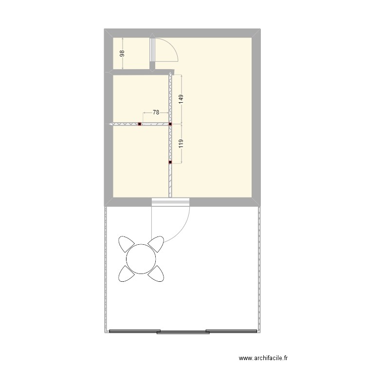 Aménagement Atelier G 2. Plan de 3 pièces et 20 m2