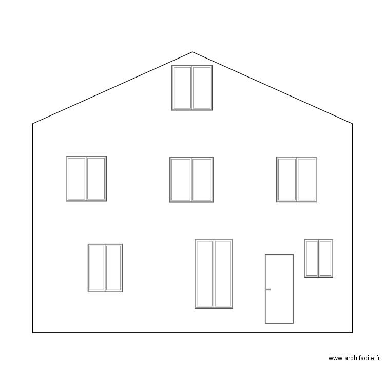 façade maison. Plan de 0 pièce et 0 m2