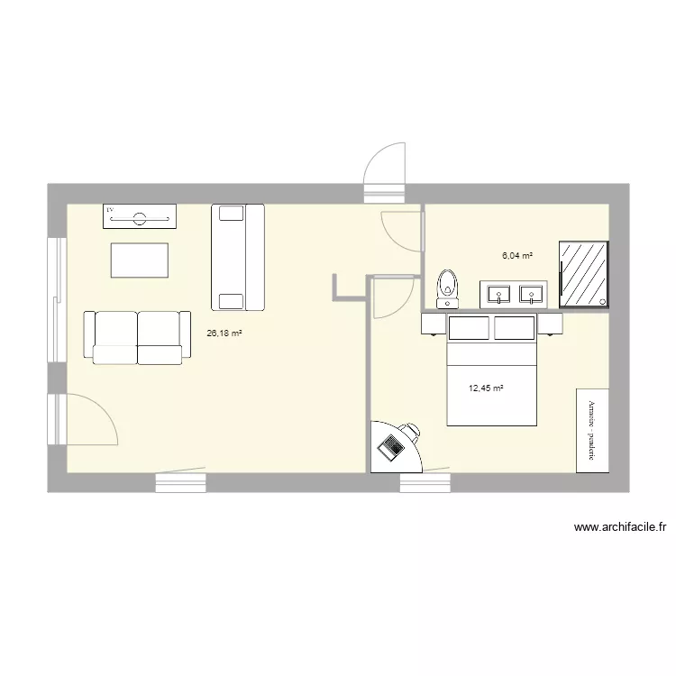 appart Pornic 02. Plan de 