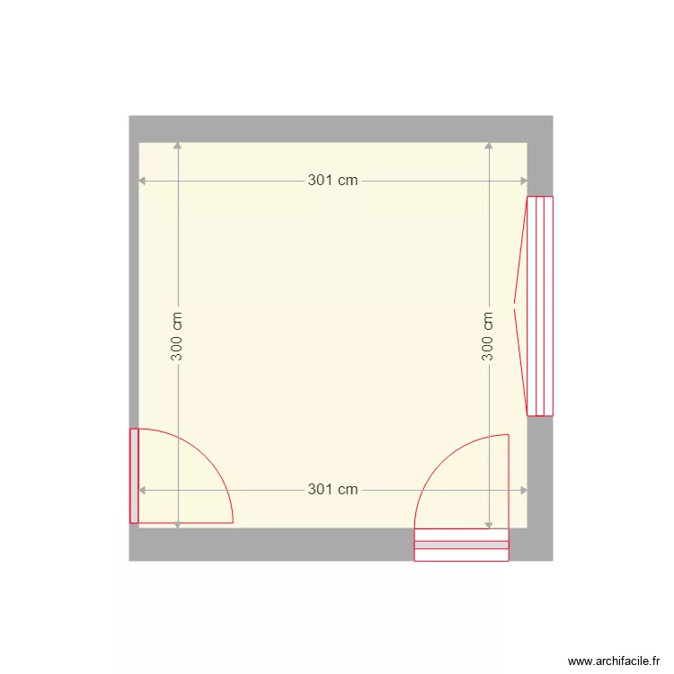 Chambre masse. Plan de 