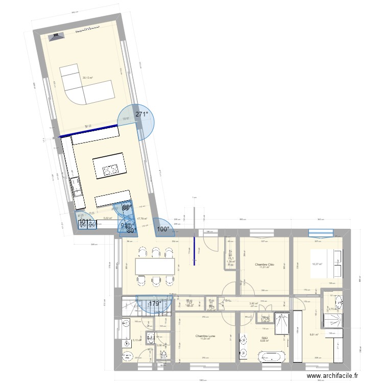 PLAN MAISON 03/09/2023. Plan de 42 pièces et 254 m2