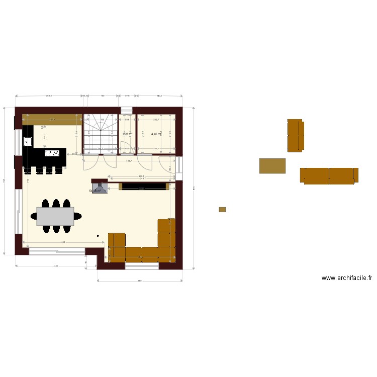 les chapelles. Plan de 13 pièces et 180 m2