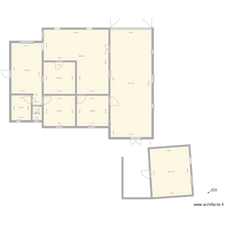 Jean petit. Plan de 9 pièces et 141 m2