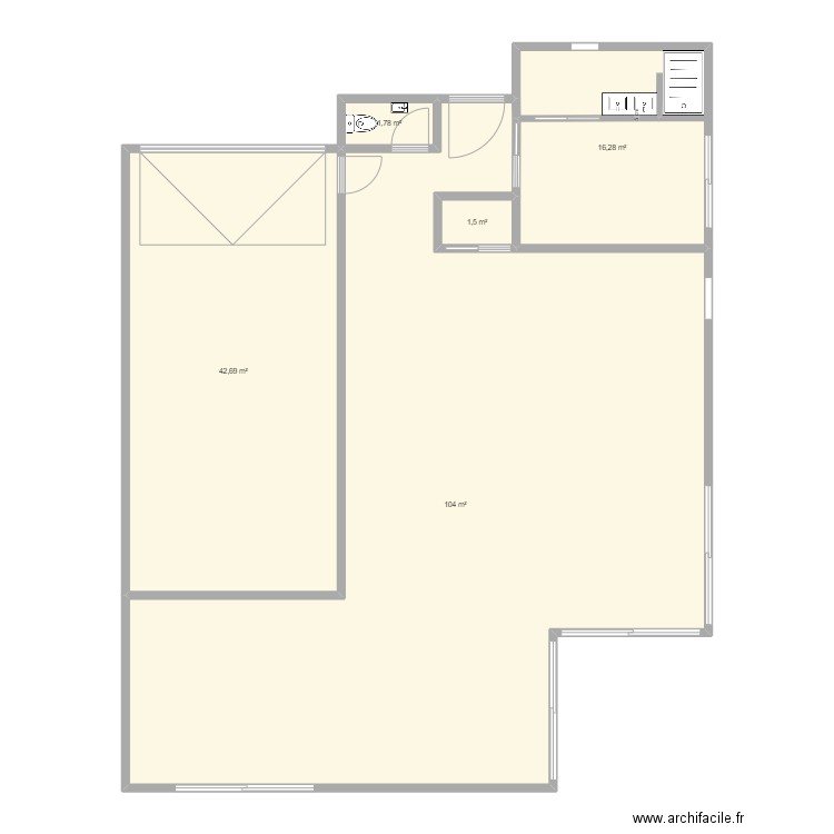 Botspern. Plan de 5 pièces et 166 m2