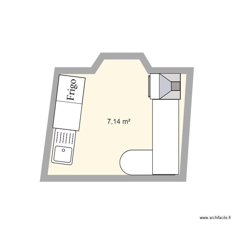 Cuisine Palassou. Plan de 1 pièce et 7 m2