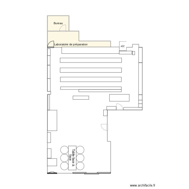 Plan magasin. Plan de 2 pièces et 4 m2