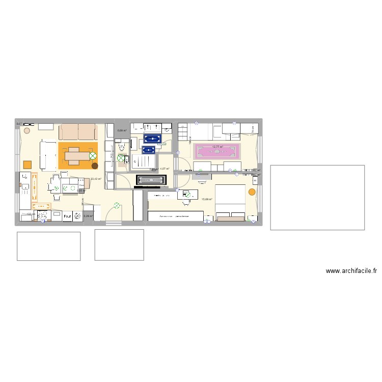 Mesures Nogent. Plan de 13 pièces et 74 m2