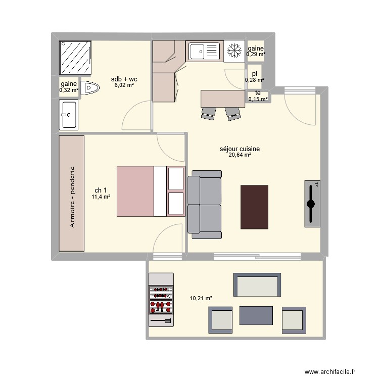 blasco. Plan de 8 pièces et 49 m2