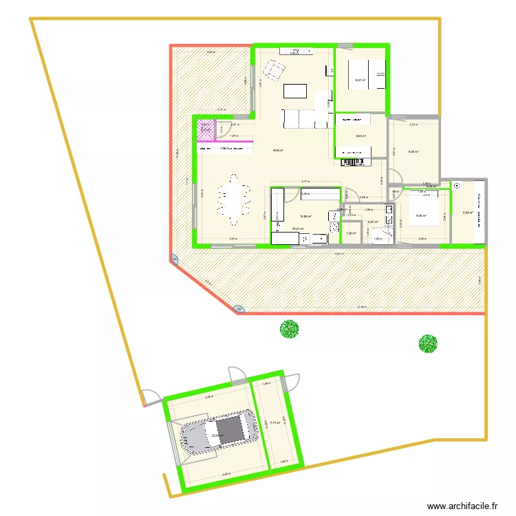 plan laboratoire ITP. Plan de 15  et 225 m²