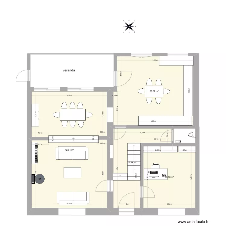 maison sans annexes. Plan de 